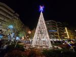 Salou Christmas tree music and colour show every day